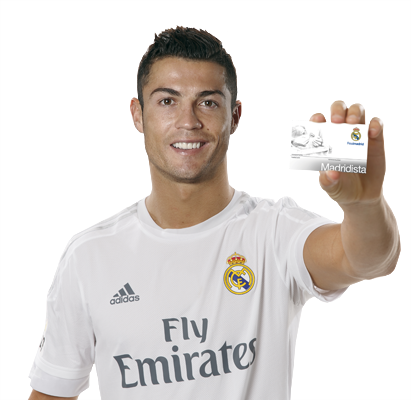 Cristiano enseñando el carné de Madridista